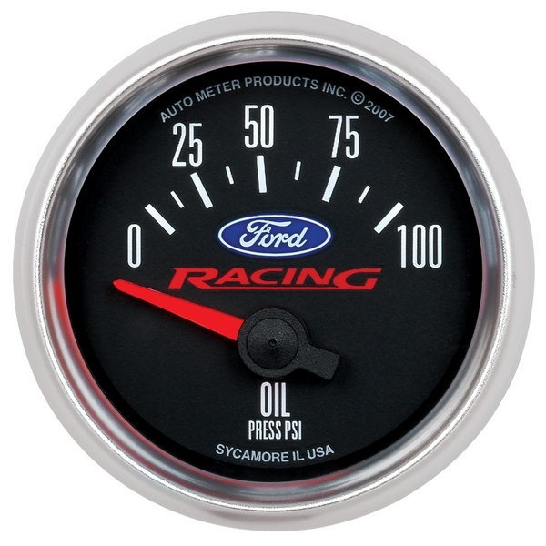 2-1/16" OIL PRESSURE, 0-100 PSI, FORD RACING